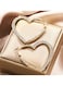 Gold Colour Tone Heart-Shaped Hoop Earrings with Crystal Embellishments