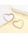 Gold Colour Tone Heart-Shaped Hoop Earrings with Crystal Embellishments