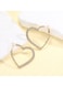 Gold Colour Tone Heart-Shaped Hoop Earrings with Crystal Embellishments