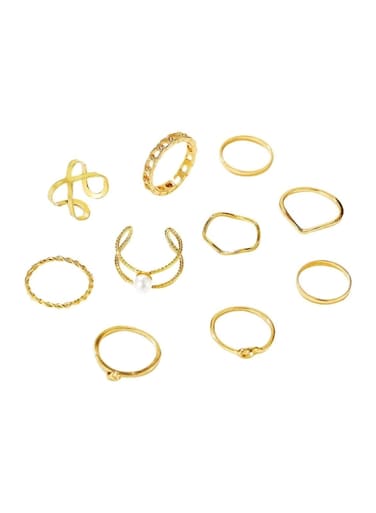 10-Piece Gold-Tone Minimalist Ring Set