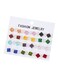 12 pairs Fashion Jewelry Square Zircon Stud Earrings Set