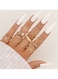 14-Piece Gold-Tone Alloy Ring Set with Crystal &amp; Pearl