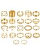 22-Piece Gold Colour Plated Stacking Ring Set Minimalist &amp; Trendy