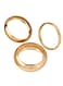 3-Piece Gold Color Tone Chunky &amp; Sleek Bangle Bracelet Set