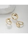 3-Piece Gold-Tone Minimalist Ring Set (Size 7.5) Open Wrap Ring (Size 7.5) Sleek Twist Ring (Size 7)