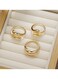 3-Piece Gold-Tone Minimalist Ring Set (Size 7.5) Open Wrap Ring (Size 7.5) Sleek Twist Ring (Size 7)