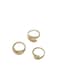 3-Piece Gold-Tone Minimalist Ring Set (Size 7.5) Open Wrap Ring (Size 7.5) Sleek Twist Ring (Size 7)