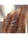 7 Pcs Gold Colour Ring Set Elegant Stackable Rings (Sizes: 5.4, 6, 6.5, 6.8, 7, 8.4, 9)