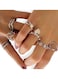 7 Pcs Vintage Silver Adjustable Ring Set Bohemian Style