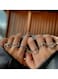 7 Pcs Vintage Silver Adjustable Ring Set Bohemian Style