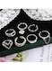 7 Pcs Vintage Silver Adjustable Ring Set Bohemian Style