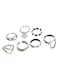 7 Pcs Vintage Silver Adjustable Ring Set Bohemian Style