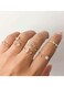 7-Piece Gold Colour Plated Star &amp; Crystal Ring Set &ndash; Elegant &amp; Delicate