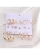 Elegant Gold Colour Tone Alloy, Crystal &amp; Pearl Earrings Set 9 Pairs
