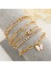 Elegant Multi-Layered Gold Colour Plated Chain Bracelet Set