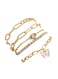 Elegant Multi-Layered Gold Colour Plated Chain Bracelet Set