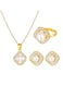 Elegant Pearl &amp; Crystal Jewelry Set with Earrings &amp; Ring Stylish Earrings (1.3cm) Pendant (2.9cm) Ring (Size 8.25)