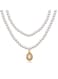 Elegant Pearl Choker Necklace with Vintage Pendant