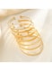 Gold-Tone Open Cuff Bangle Bracelet Set 7-Piece Minimalist Design