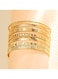 Gold-Tone Open Cuff Bangle Bracelet Set 7-Piece Minimalist Design