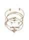 Trendy 4-Piece Minimalist Bracelet Set Gold Plated Alloy &amp; Crystal