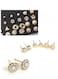 12-Piece Gold Colour Stud Earring Set Elegant &amp; Versatile Designs