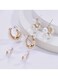 Elegant Alloy &amp; Resin Earrings Set 3 Pairs with Pearl Embellishments
