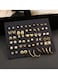 30 Pairs Gold Colour Tone Alloy, Crystal &amp; Pearl Earrings Set for Women
