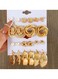 11 Pairs Gold Colour Tone Stud &amp; Hoop Earrings Set Elegant Jewelry Collection