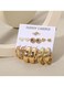 11 Pairs Gold Colour Tone Stud &amp; Hoop Earrings Set Elegant Jewelry Collection