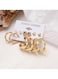 11 Pairs Gold Colour Tone Stud &amp; Hoop Earrings Set Elegant Jewelry Collection