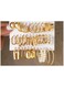 18-Pair Gold Colour Tone Hoop Earrings Set Assorted Sizes &amp; Designs