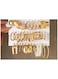 18-Pair Gold Colour Tone Hoop Earrings Set Assorted Sizes &amp; Designs