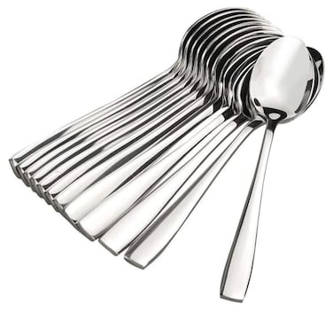 Stainless Steel Dinner Table Spoons Spoon Set Length 16 cm Set of 12 Silver