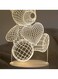 Teddy Bear Style 3D LED Lamp White