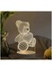Teddy Bear Style 3D LED Lamp White