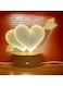 Heart and Arrow 3D LED Lamp White