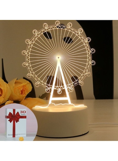 Ferris Wheel 3D LED Lamp White