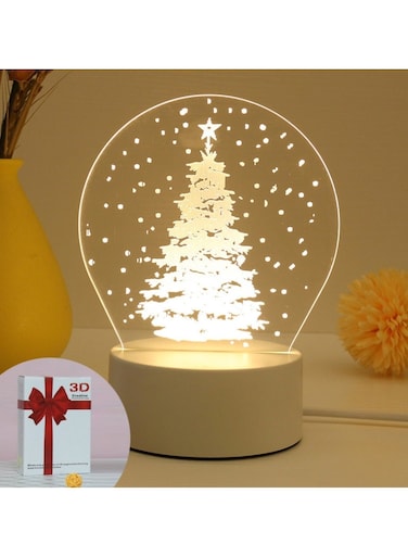 Christmas Tree 3D LED Lamp White