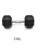 Gym Fitness Equipment Rubber Hex Dumbbell 1 Pc Black 5kg