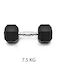 Gym Fitness Equipment Rubber Hex Dumbbell 1 Pc Black 7.5 Kg