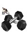 Gym Fitness Equipment Rubber Hex Dumbbell 1 Pc Black 2.5kg