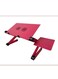 Extended Version Laptop Desk: Aluminium Alloy Folding Portable Laptop Table Notebook Desk Stand Bed Sofa Tray with Book Holder Pink