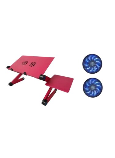 Extended Version Laptop Desk: Aluminium Alloy Folding Portable Laptop Table Notebook Desk Stand Bed Sofa Tray with Book Holder Pink