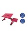Extended Version Laptop Desk: Aluminium Alloy Folding Portable Laptop Table Notebook Desk Stand Bed Sofa Tray with Book Holder Pink