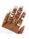 Gold Colour Multi-Style Finger Ring Set for Women