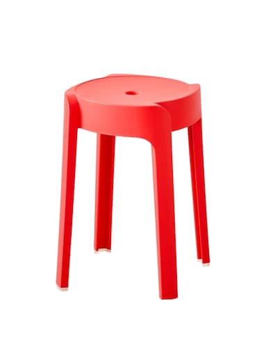 Thickened Plastic Stool for Dining Table &amp; Home Use Stackable, Portable Round Stool (Red, 30cm)