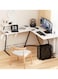 L-Shaped Corner Office Computer Table - Modern White Design