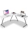 L-Shaped Corner Office Computer Table - Modern White Design