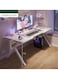 Warm White Desk with Thickened Desktop and K-Shaped Steel Frame 100CM